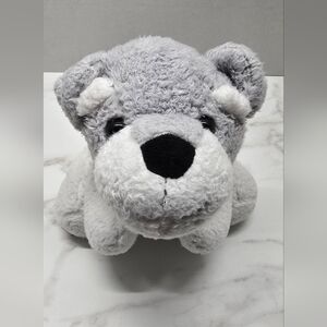 Spark Create Imagine Grey White Schnauzer Puppy Dog Plush 10" Stuffed Animal Toy